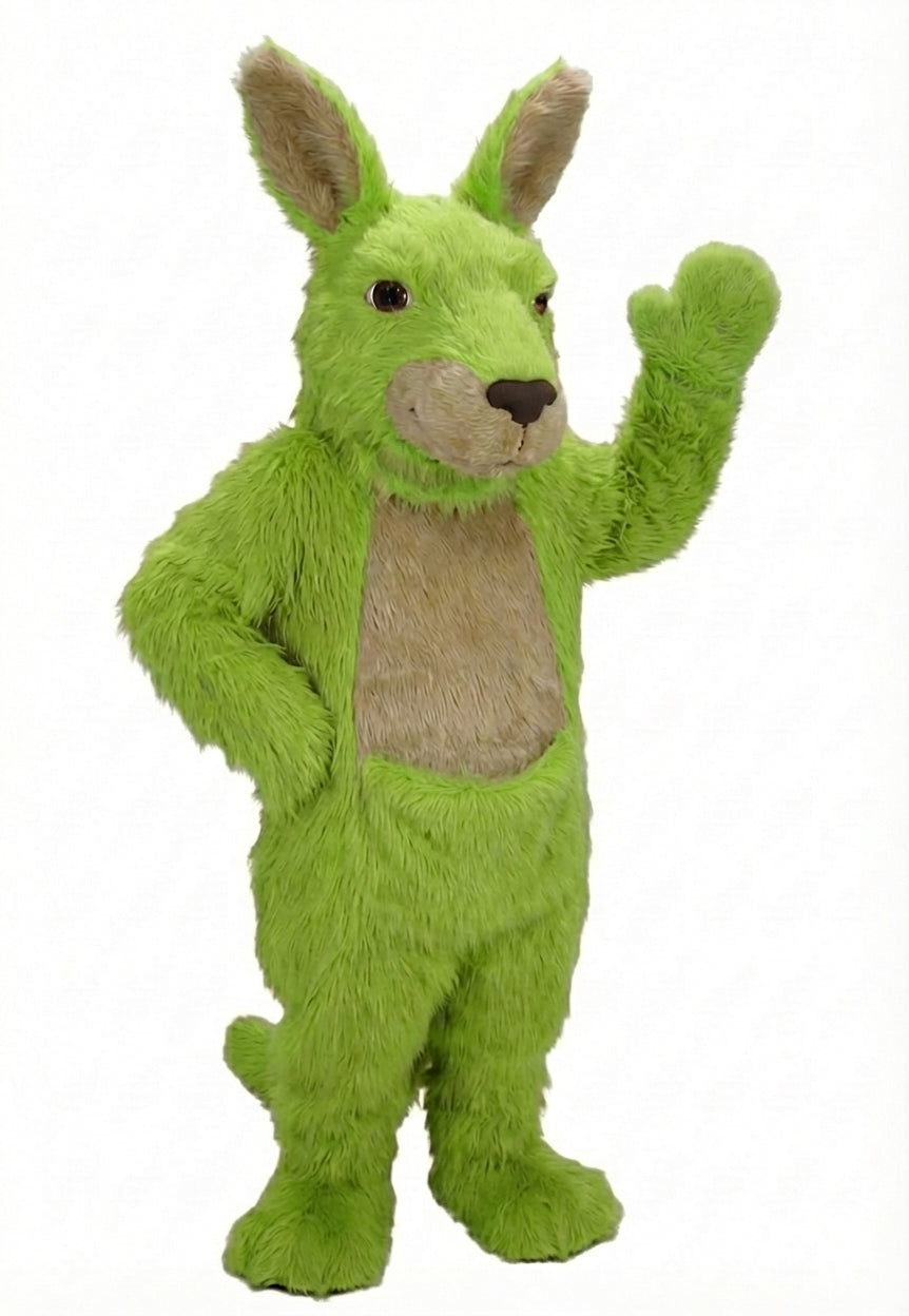 Kangaroo Mascot - Long fur / Lime mascot costume
