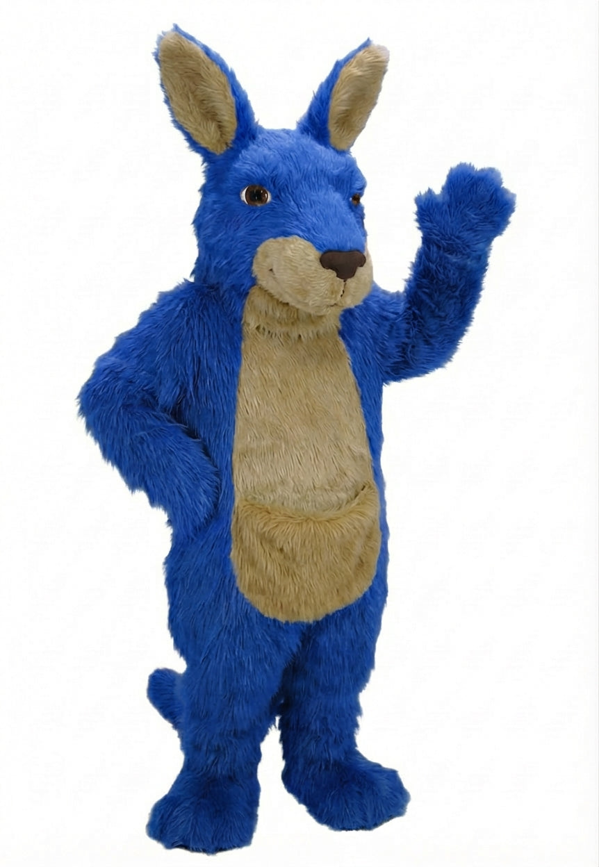 Kangaroo Mascot - Long fur / Royal Blue mascot costume