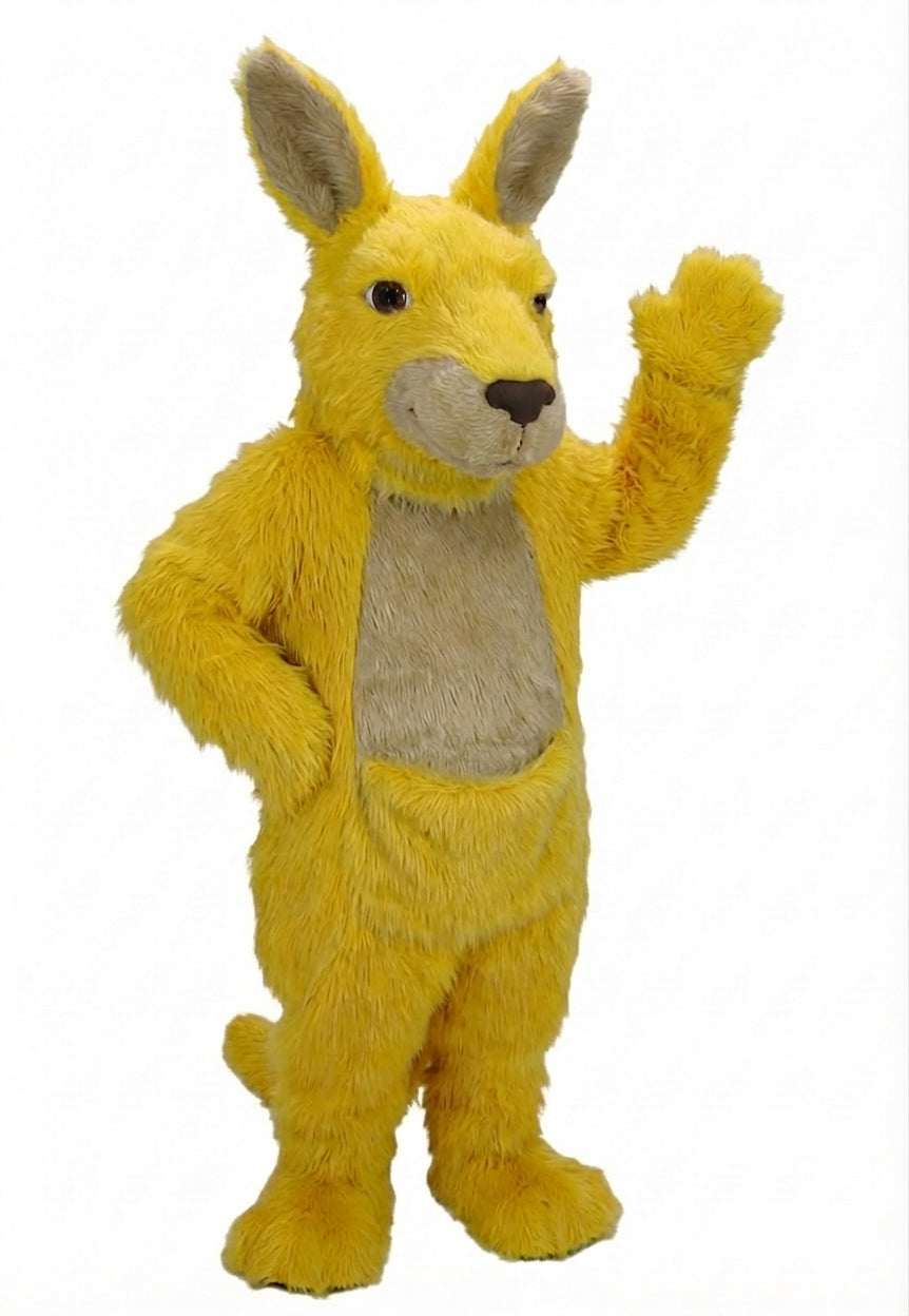 Kangaroo Mascot - Long fur / Yellow mascot costume