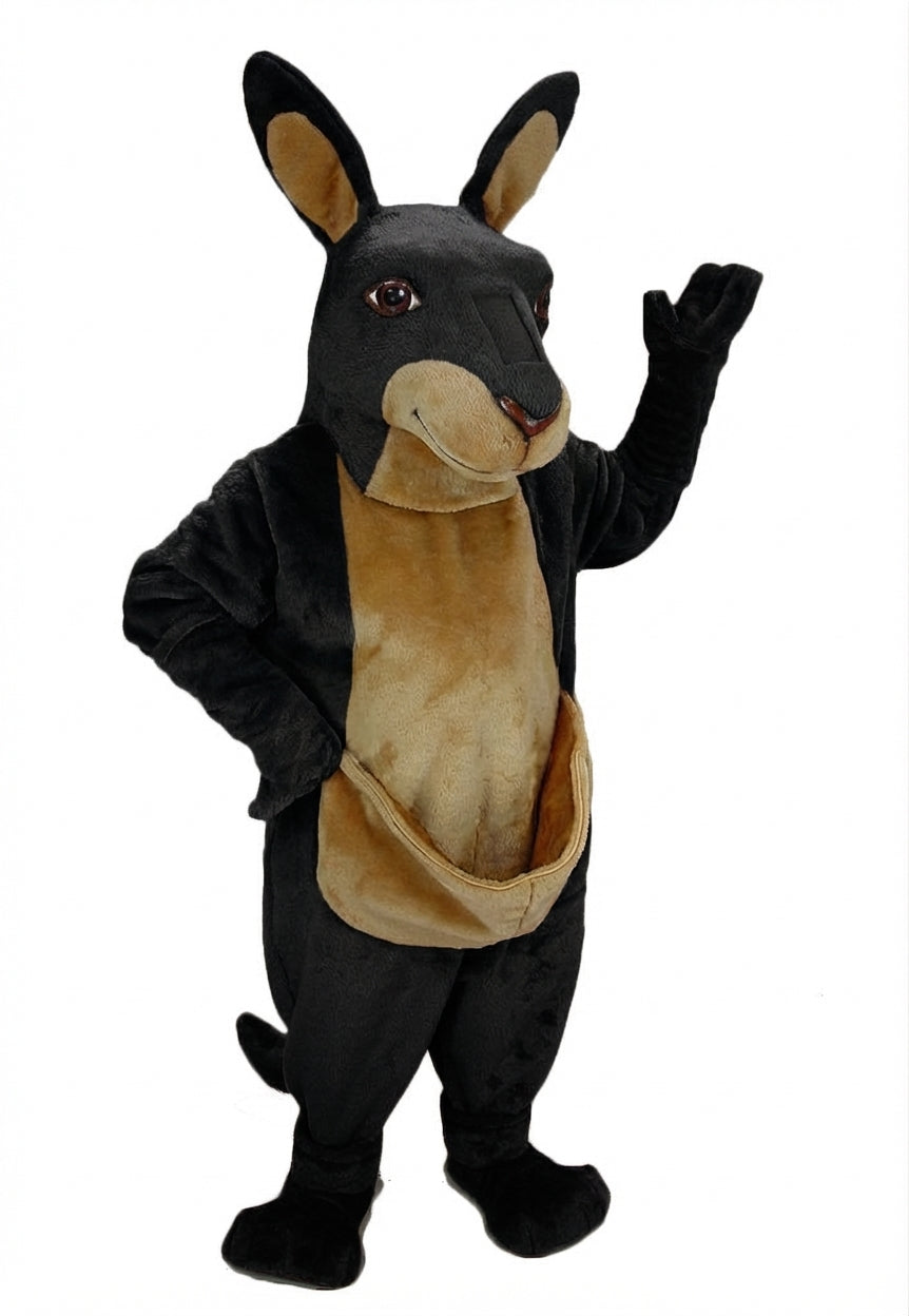 Kangaroo Mascot - Short fur / Black mascot costume