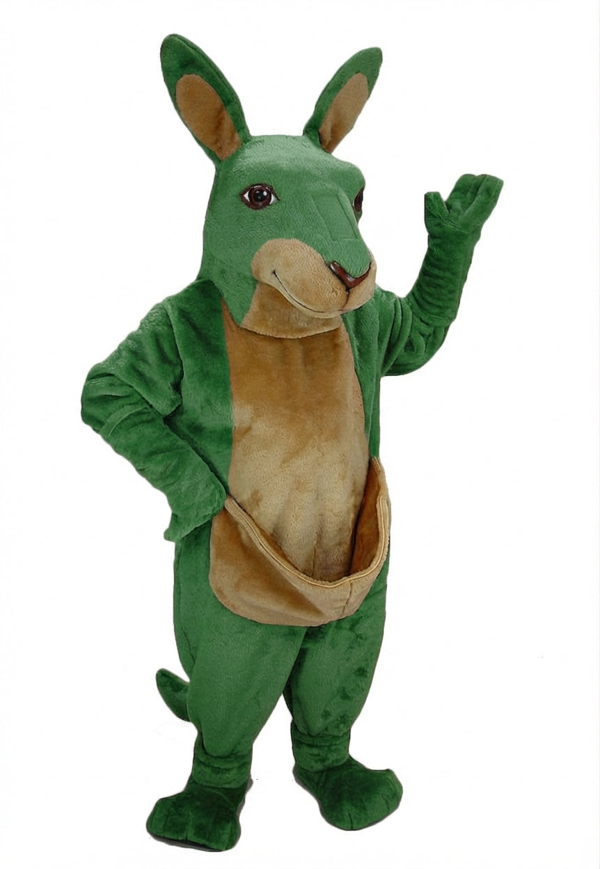 Kangaroo Mascot - Short fur / Green mascot costume