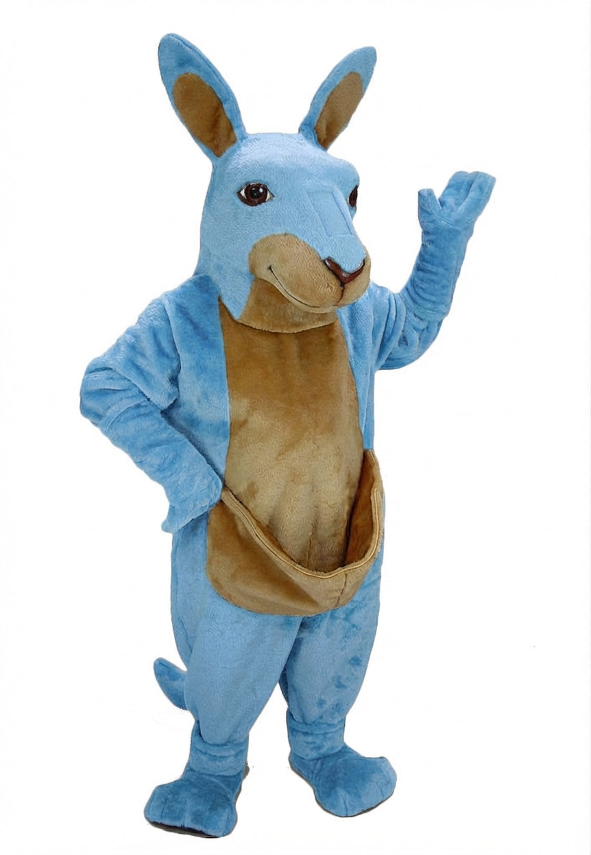 Kangaroo Mascot - Short fur / Light blue mascot costume