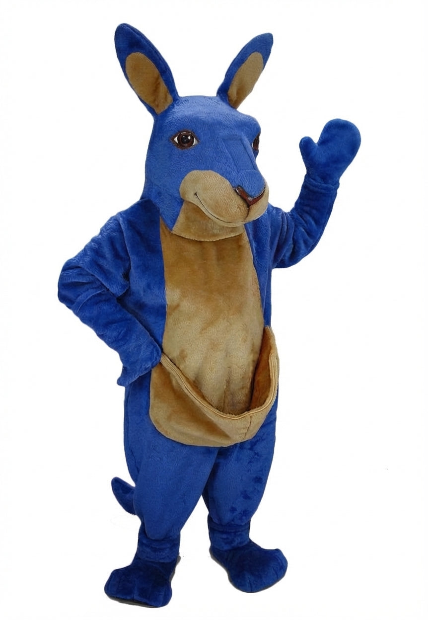 Kangaroo Mascot - Short fur / Royal blue mascot costume