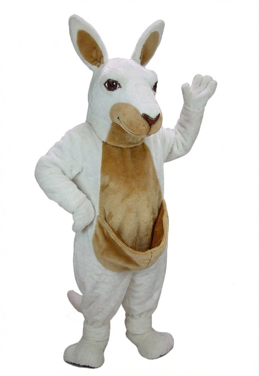Kangaroo Mascot - Short fur / White mascot costume