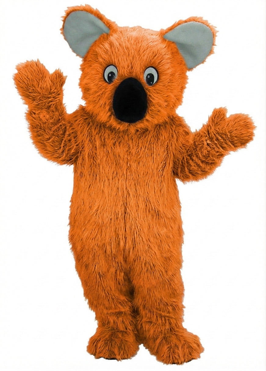 Koala Mascot - Long fur / Bright Orange mascot costume