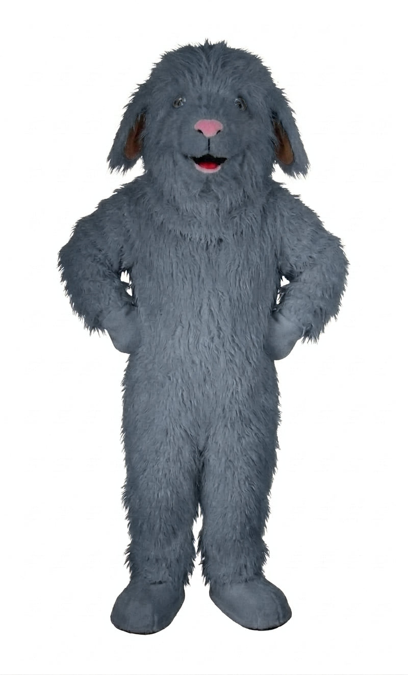 Lamb Mascot (Polyfoam) - long fur Grey