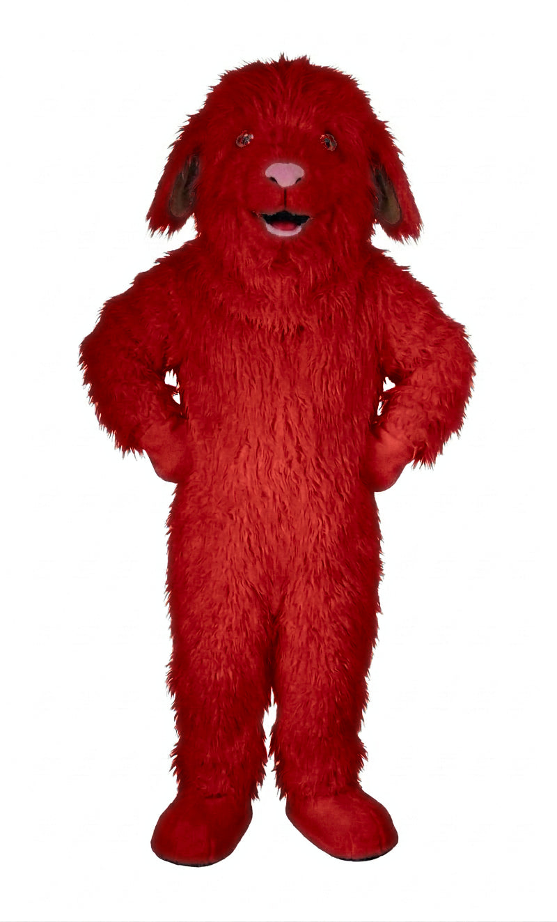Lamb Mascot (Polyfoam) - long fur Red