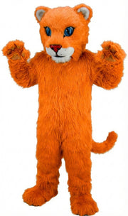 Leopard Cub Mascot (Thermolite) - Long fur / Bright Orange mascot costume