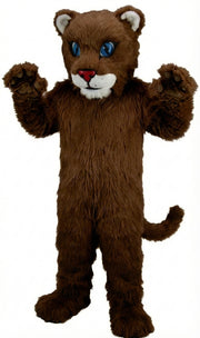 Leopard Cub Mascot (Thermolite) - Long fur / Dark Brown mascot costume