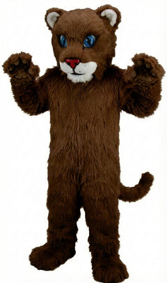 Leopard Cub Mascot (Thermolite) - Long fur / Dark Brown mascot costume