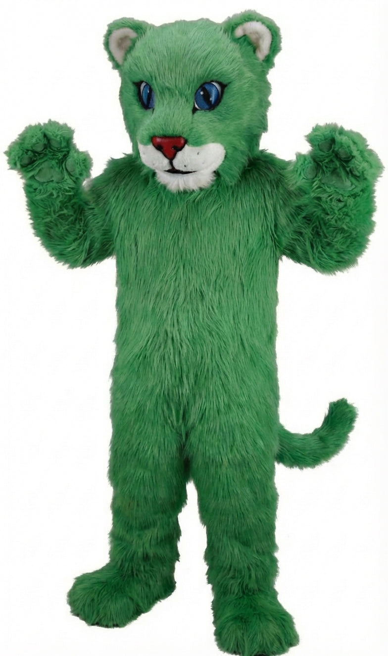 Leopard Cub Mascot (Thermolite) - Long fur / Green mascot costume