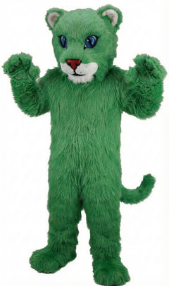 Leopard Cub Mascot (Thermolite) - Long fur / Green mascot costume