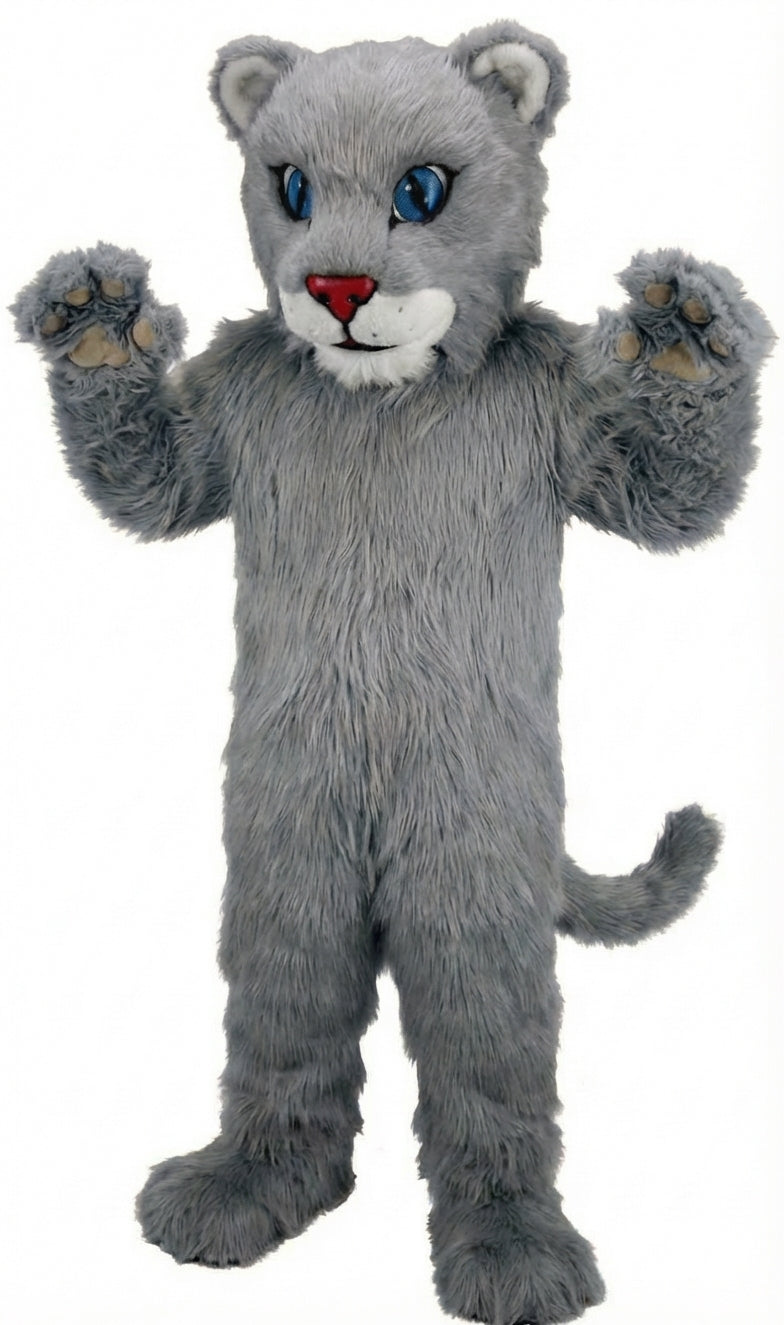 Leopard Cub Mascot (Thermolite) - Long fur / Grey mascot costume