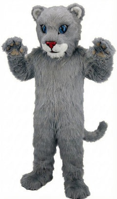 Leopard Cub Mascot (Thermolite) - Long fur / Grey mascot costume