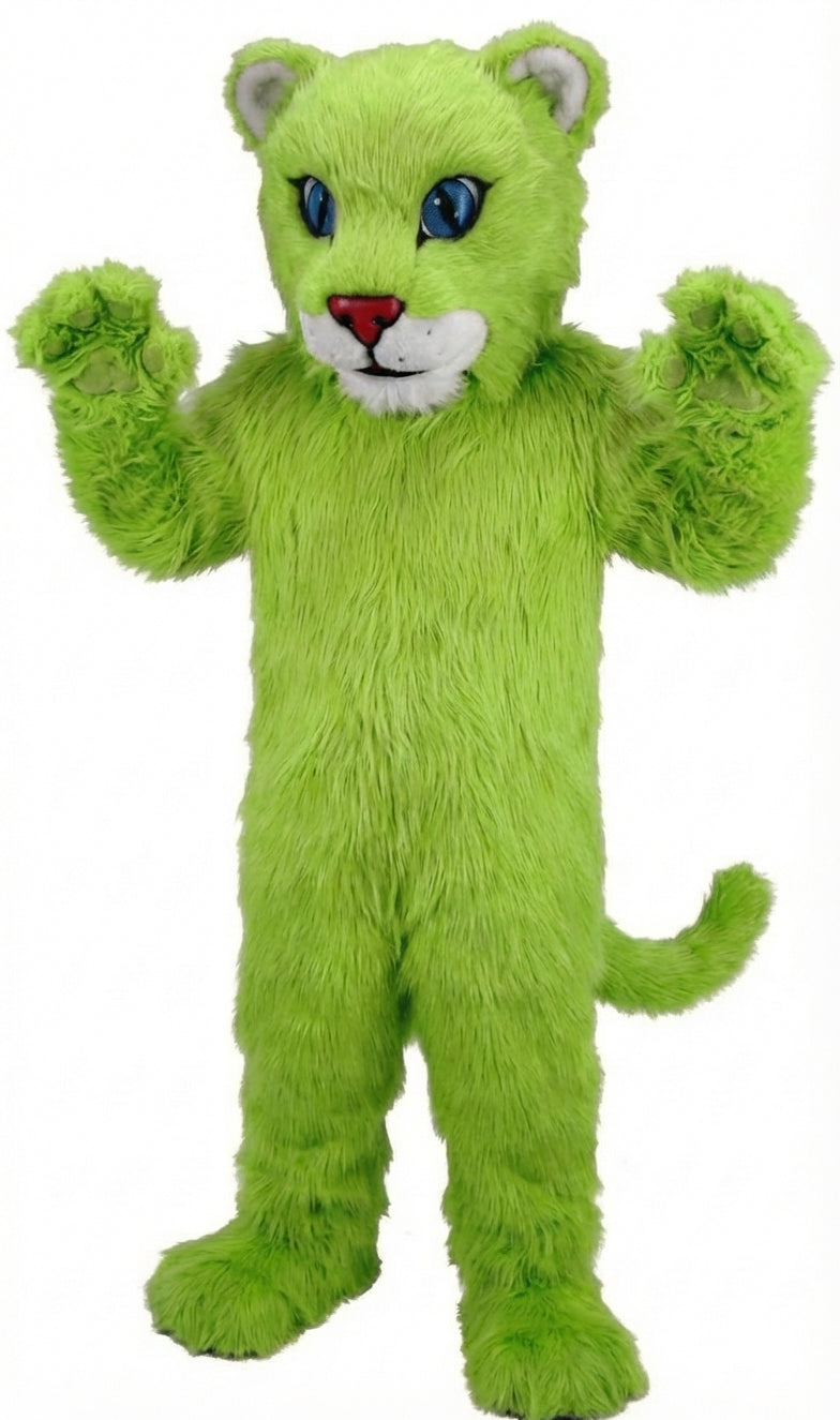 Leopard Cub Mascot (Thermolite) - Long fur / Lime mascot costume
