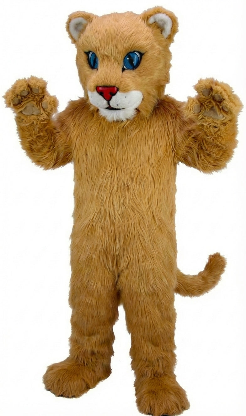 Leopard Cub Mascot (Thermolite) - Long fur / Tan mascot costume