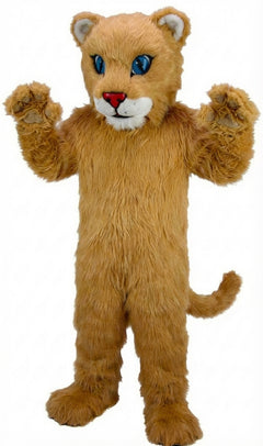 Leopard Cub Mascot (Thermolite) - Long fur / Tan mascot costume