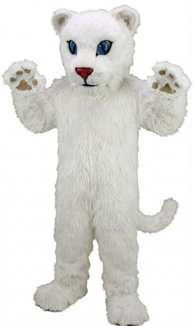 Leopard Cub Mascot (Thermolite) - Long fur / White mascot costume