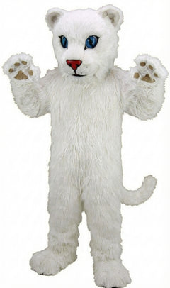 Leopard Cub Mascot (Thermolite) - Long fur / White mascot costume