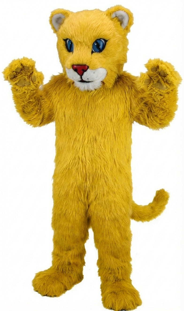 Leopard Cub Mascot (Thermolite) - Long fur / Yellow mascot costume