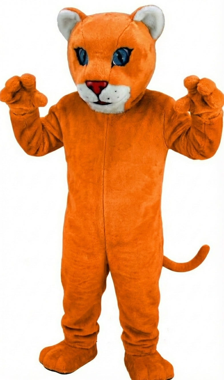 Leopard Cub Mascot (Thermolite) - Short fur / Bright Orange mascot costume