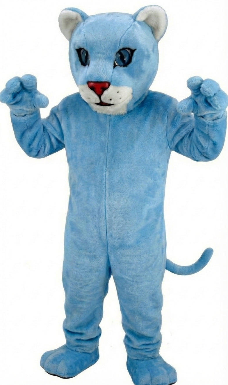 Leopard Cub Mascot (Thermolite) - Short fur / Light blue mascot costume