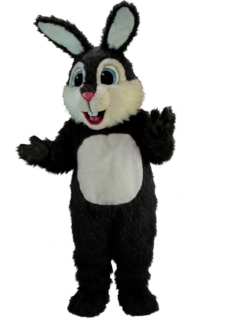 Light Blue Rabbit Mascot (Thermolite) - Long fur / Black mascot costume