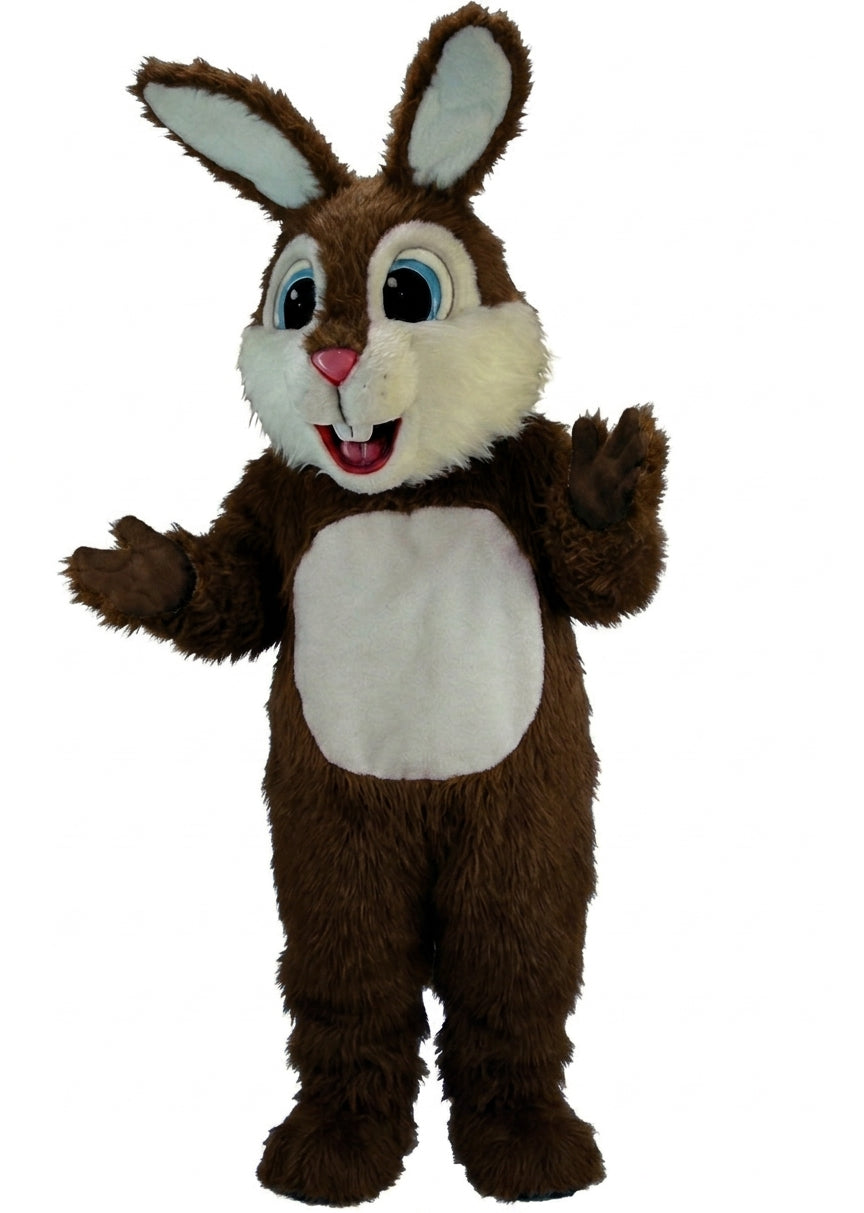 Light Blue Rabbit Mascot (Thermolite) - Long fur / Dark Brown mascot costume