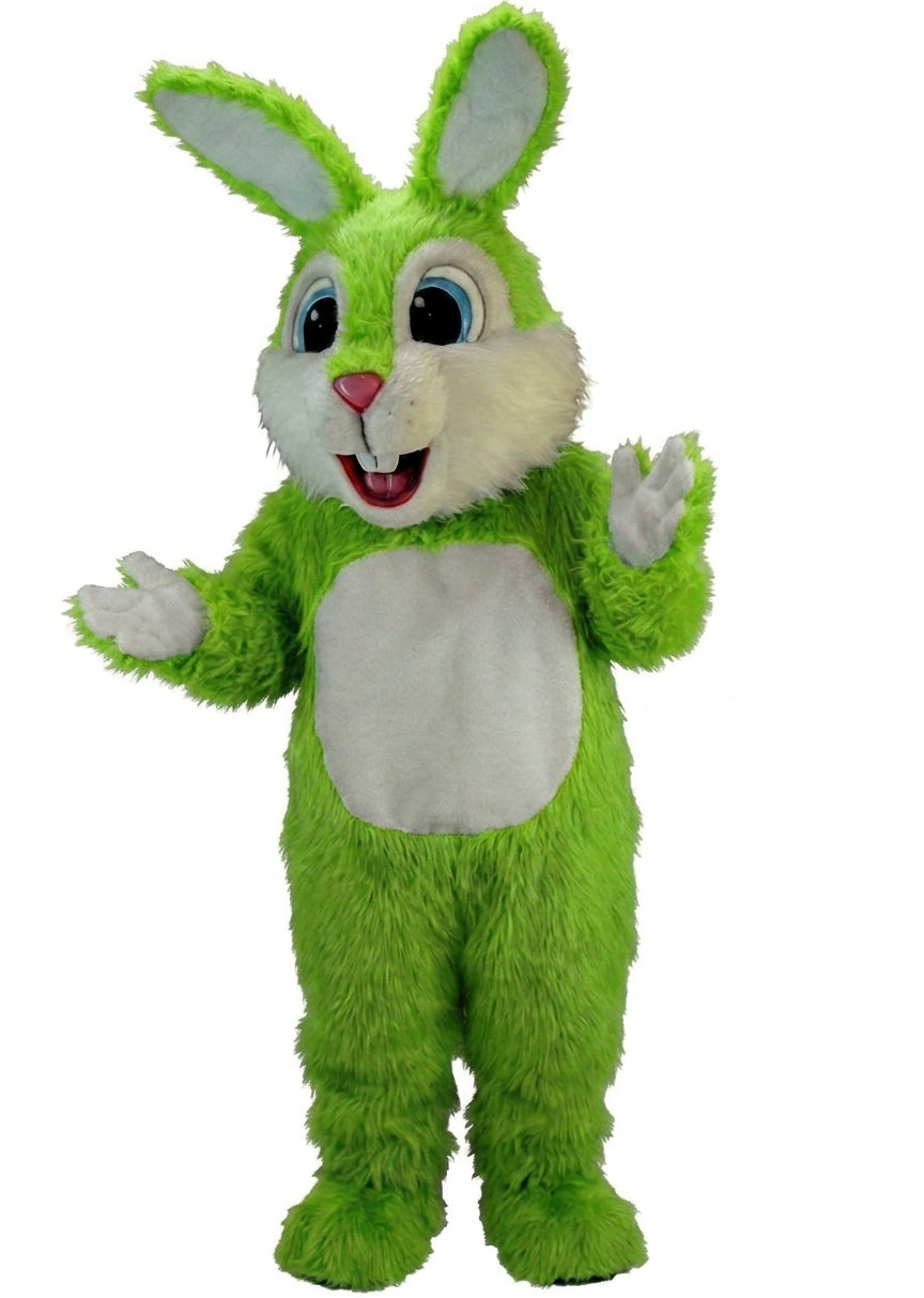 Light Blue Rabbit Mascot (Thermolite) - Long fur / Lime mascot costume