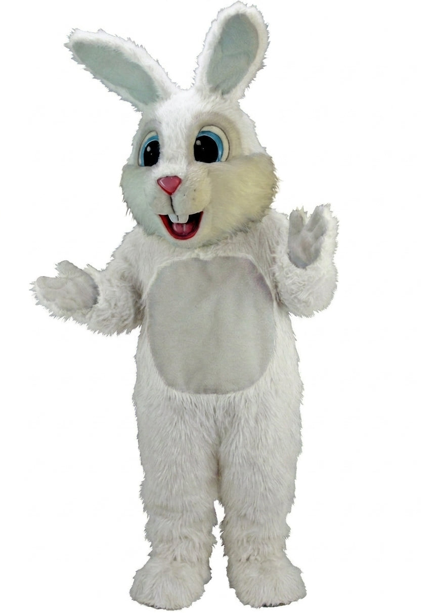 Light Blue Rabbit Mascot (Thermolite) - Long fur / White mascot costume