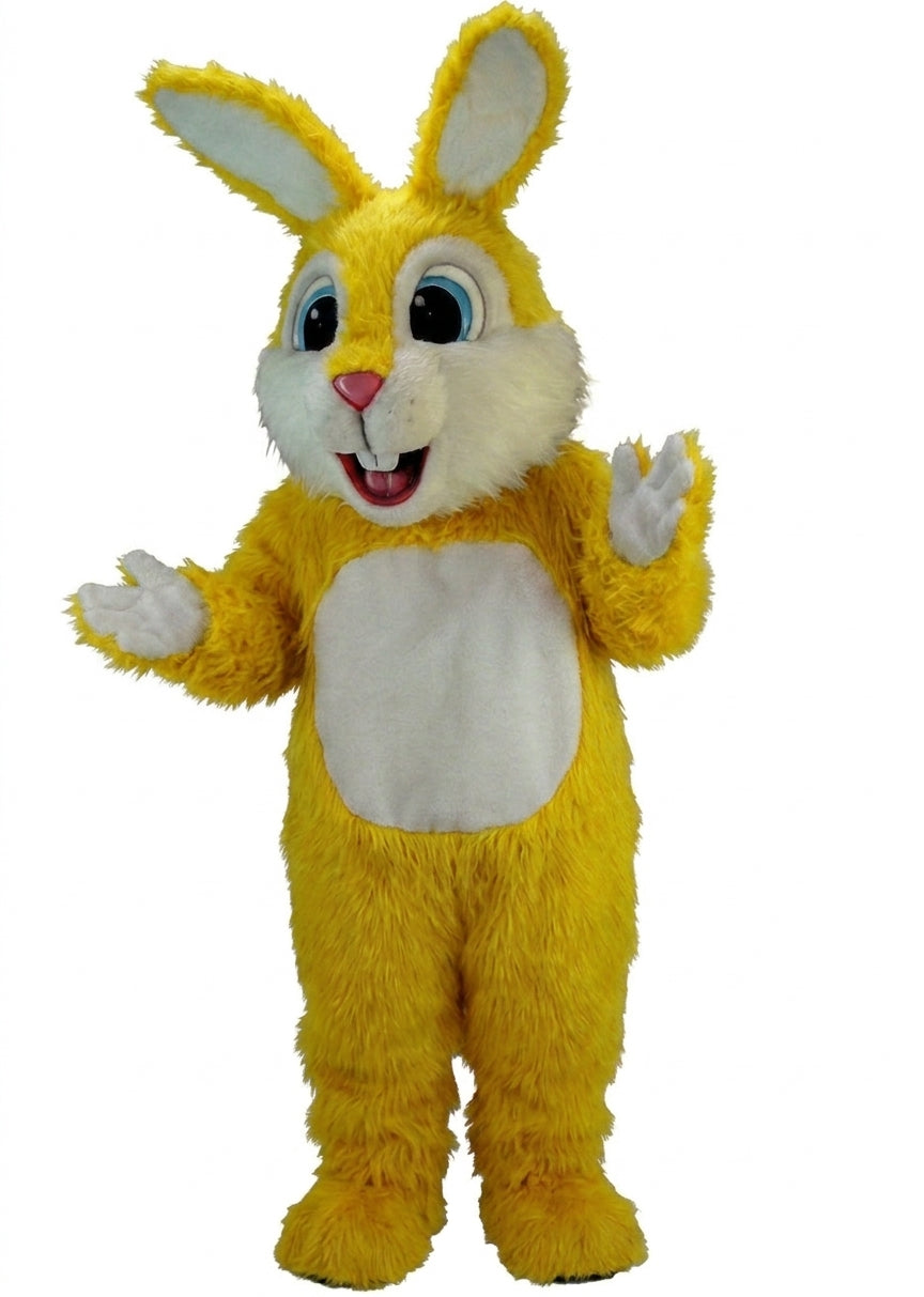 Light Blue Rabbit Mascot (Thermolite) - Long fur / Yellow mascot costume