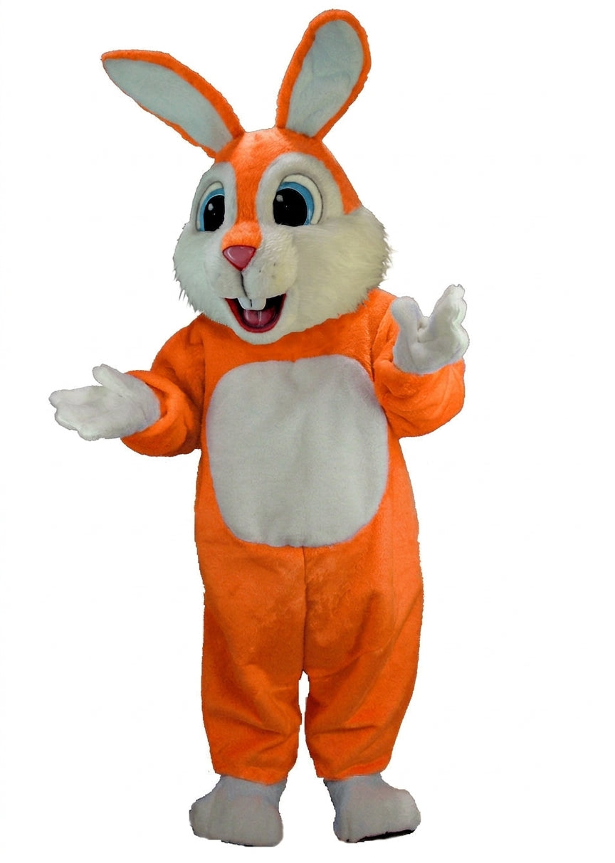 Light Blue Rabbit Mascot (Thermolite) - Short fur / Bright Orange mascot costume