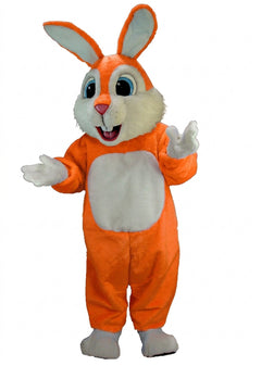Light Blue Rabbit Mascot (Thermolite) - Short fur / Bright Orange mascot costume