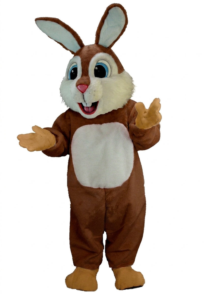 Light Blue Rabbit Mascot (Thermolite) - Short fur / Chocolate Brown mascot costume