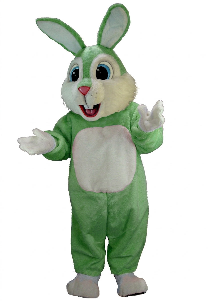 Light Blue Rabbit Mascot (Thermolite) - Short fur / Green mascot costume