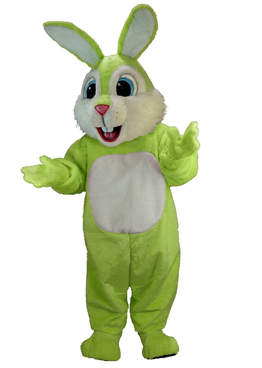 Light Blue Rabbit Mascot (Thermolite) - Short fur / Lime mascot costume