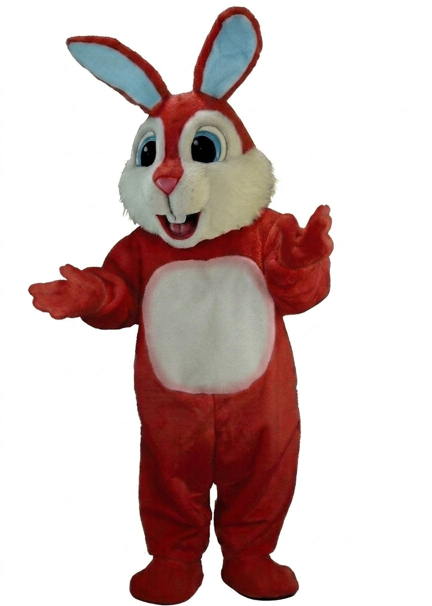 Light Blue Rabbit Mascot (Thermolite) - Short fur / Red mascot costume