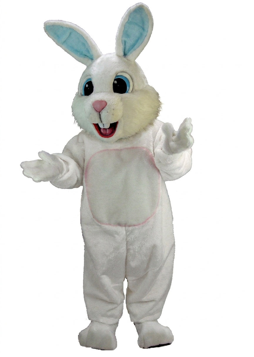 Light Blue Rabbit Mascot (Thermolite) - Short fur / White mascot costume