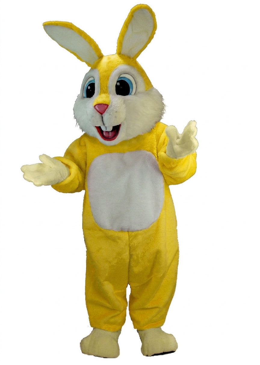 Light Blue Rabbit Mascot (Thermolite) - Short fur / Yellow mascot costume
