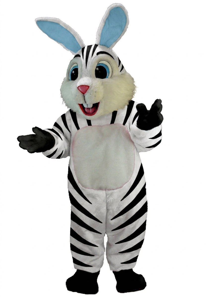 Light Blue Rabbit Mascot (Thermolite) - Short fur / Zebra mascot costume