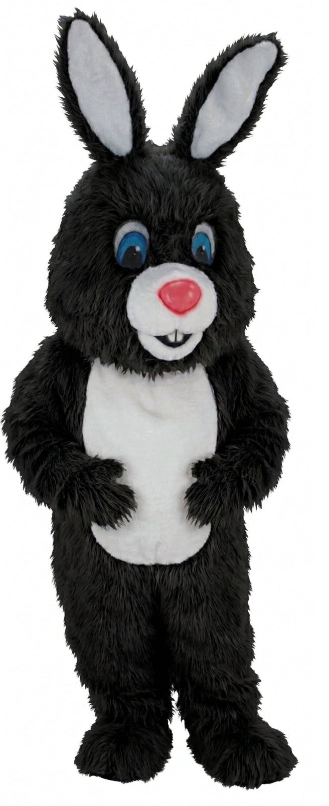 Light Grey Rabbit Mascot (Thermolite) - Long fur / Black mascot costume