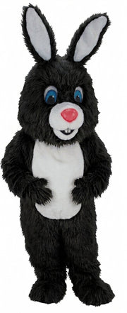 Light Grey Rabbit Mascot (Thermolite) - Long fur / Black mascot costume