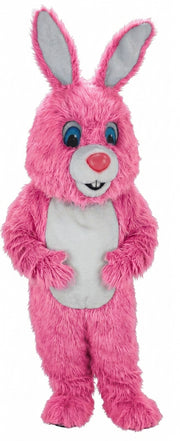 Light Grey Rabbit Mascot (Thermolite) - Long fur / Bright Pink mascot costume