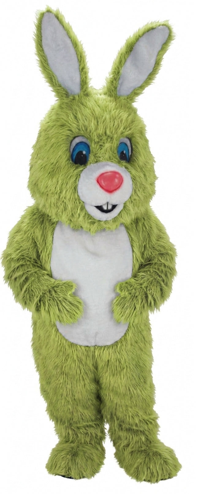Light Grey Rabbit Mascot (Thermolite) - Long fur / Lime mascot costume