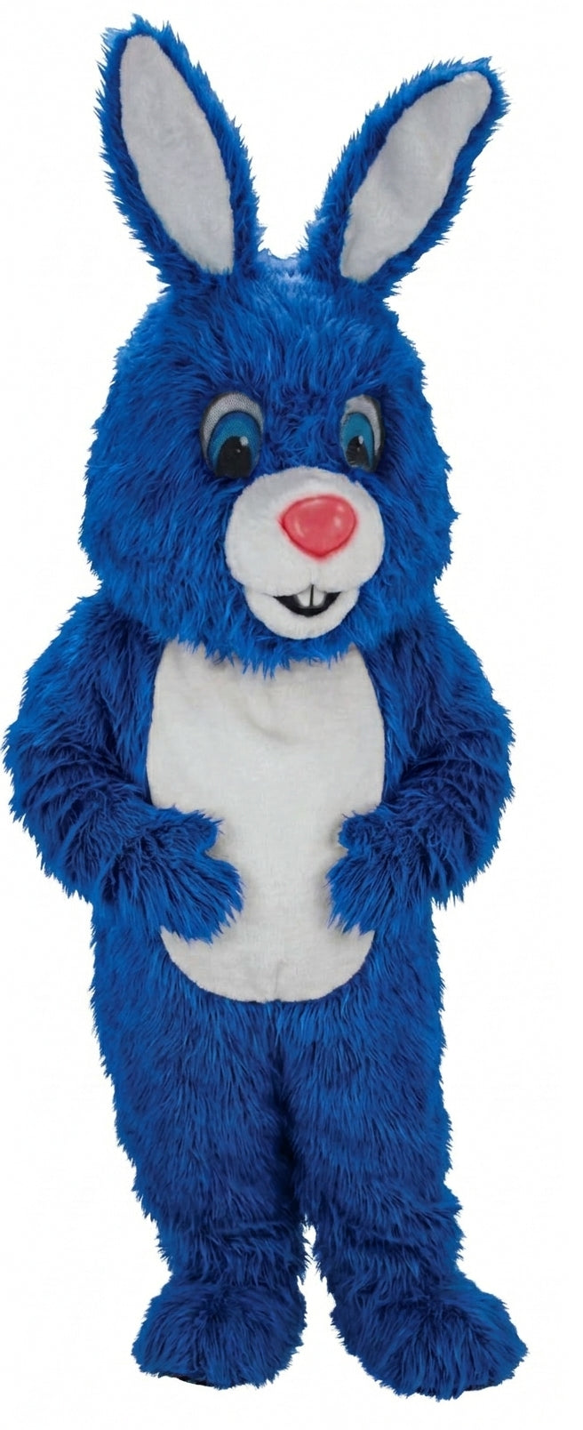 Light Grey Rabbit Mascot (Thermolite) - Long fur / Royal Blue mascot costume
