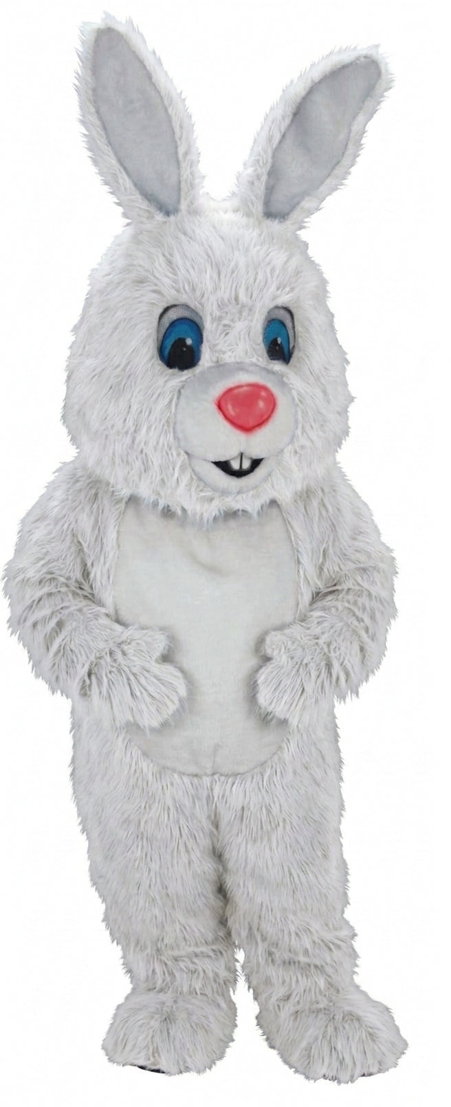 Light Grey Rabbit Mascot (Thermolite) - Long fur / White mascot costume