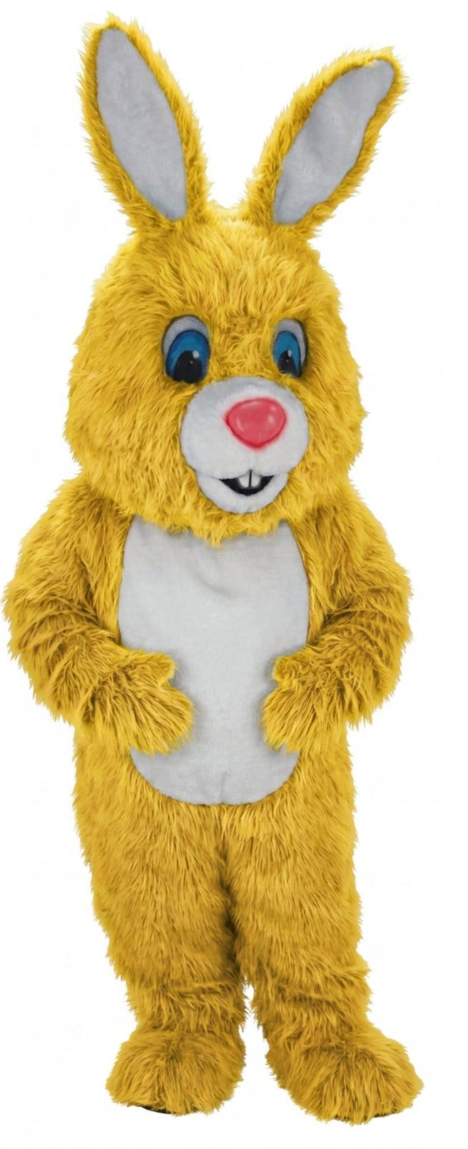 Light Grey Rabbit Mascot (Thermolite) - Long fur / Yellow mascot costume