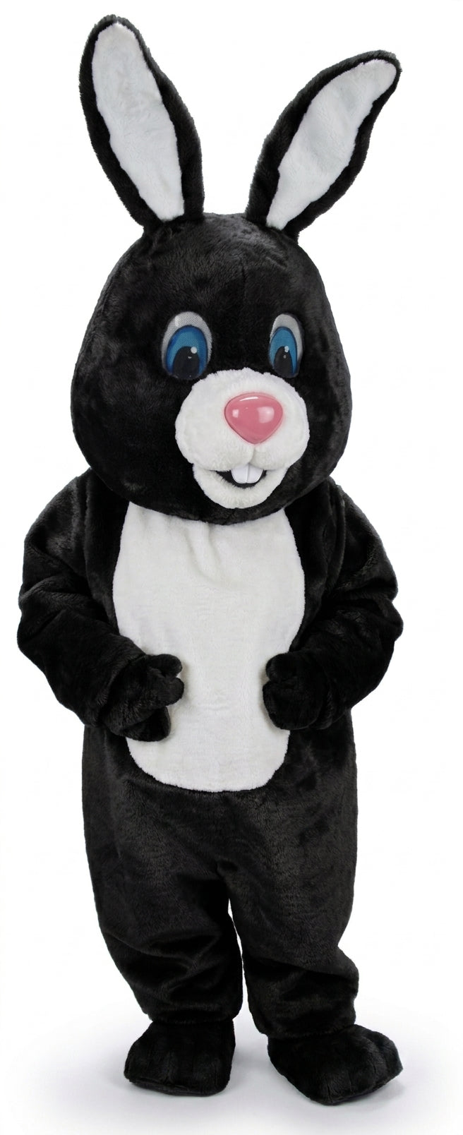 Light Grey Rabbit Mascot (Thermolite) - Short fur / Black mascot costume