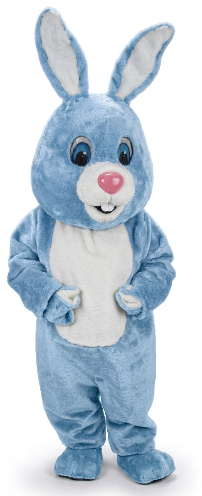 Light Grey Rabbit Mascot (Thermolite) - Short fur / Light blue mascot costume