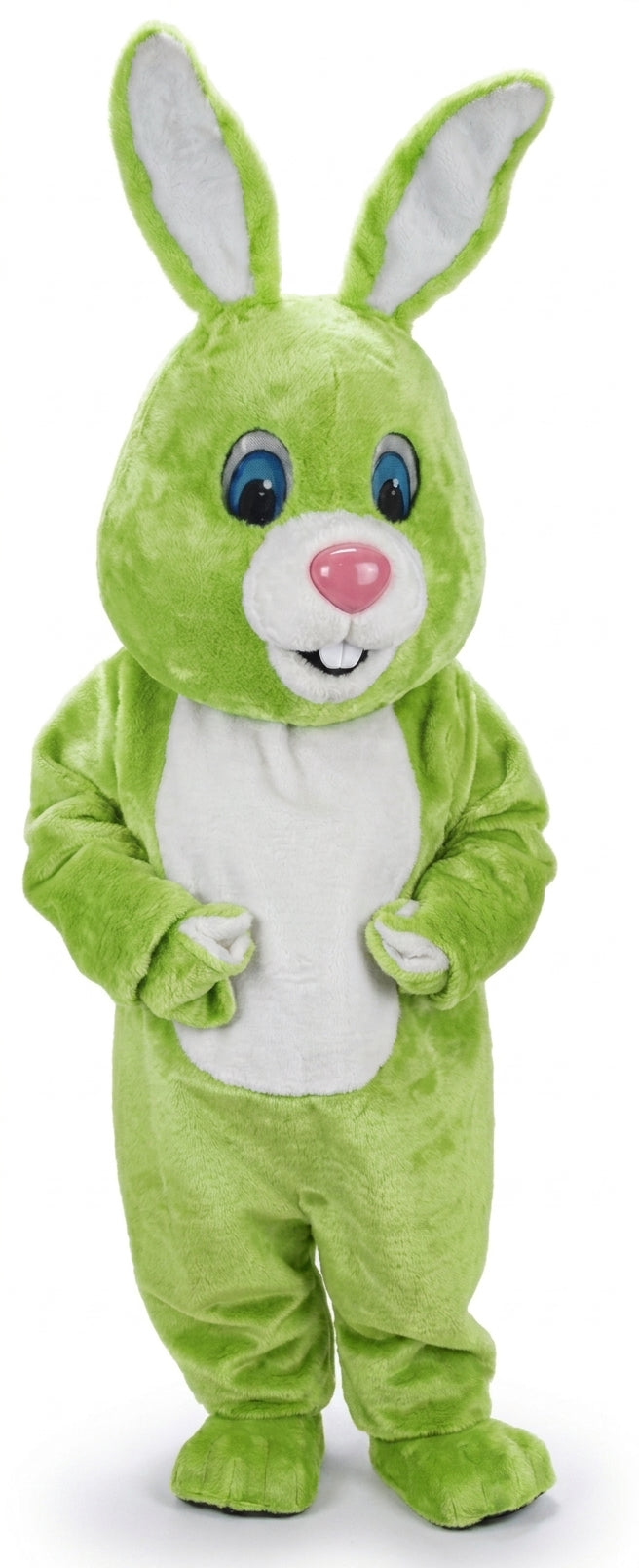 Light Grey Rabbit Mascot (Thermolite) - Short fur / Lime mascot costume